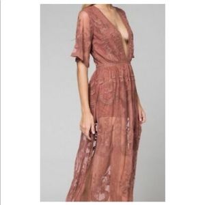 Lace Romper Maxi Dress😍